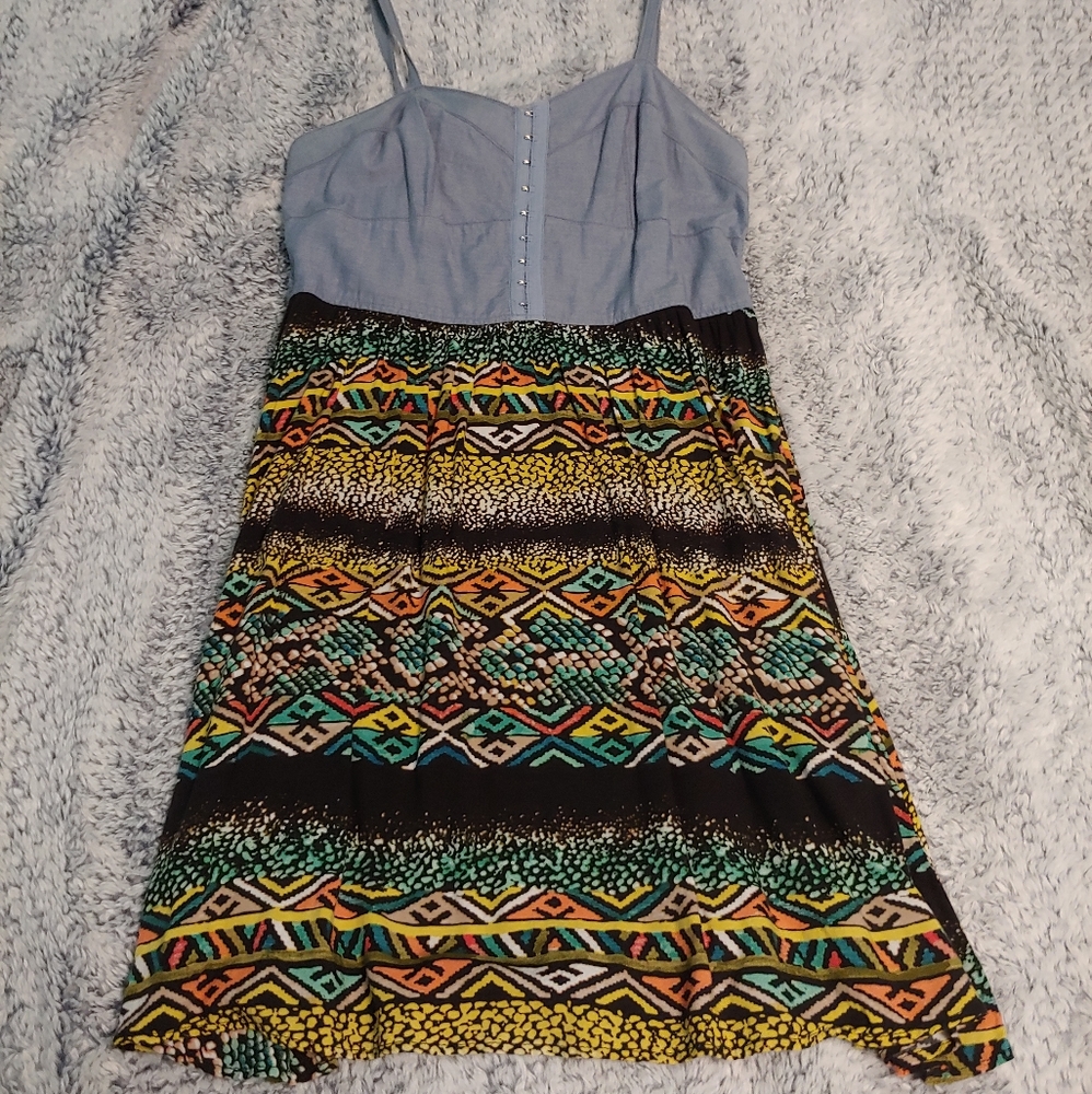 Chambray & Aztec Tank Dress